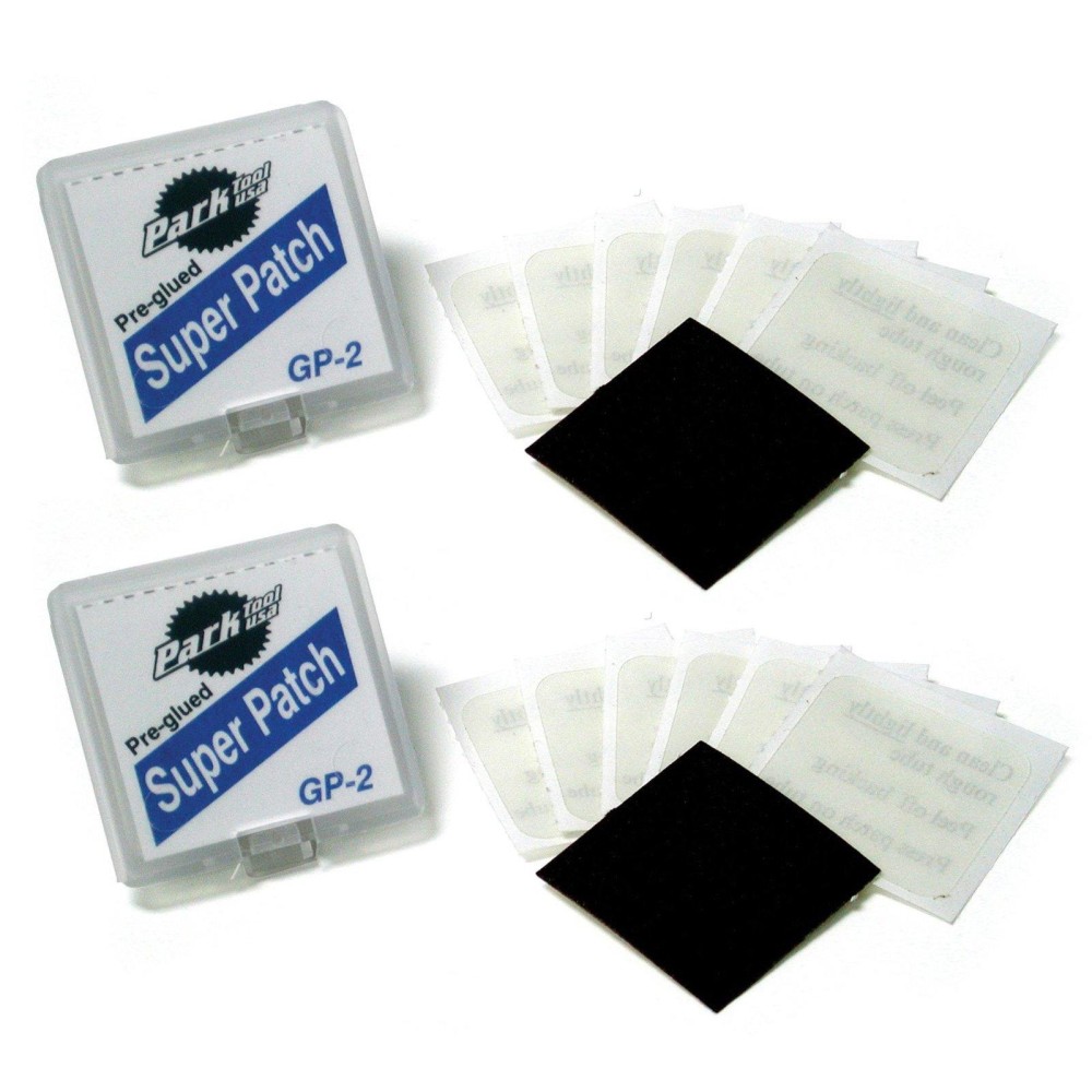 Park Tool Gp2 Preglued Super Puncture Repair Pair Patch Kit 2 X Packs Clear