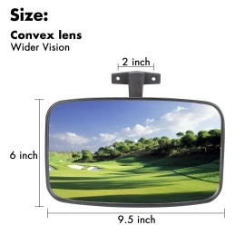 10L0L Golf Cart Mirror 95 75 Large Radian Extra Wide Panoramic Golf Cart Rear View Mirror Black Fits For Yamaha Ezgo Club C