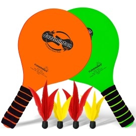 Funsparks Paddle Ball Jazzminton Game Allseason Indooroutdoor Racquet Game For Active Play