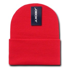 Decky 613-RED Acrylic Knit Caps- Red