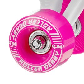 Roller Derby Firestar Youth Girls Quad Roller Skates Whitepink Size 01