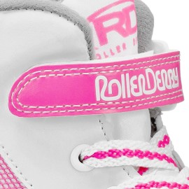 Roller Derby Firestar Youth Girls Quad Roller Skates Whitepink Size 01