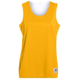 Ladies Wicking Polyester Reversible Sleeveless Jersey - gOLD WHITE - 2XL(D0102H7Y8SX)