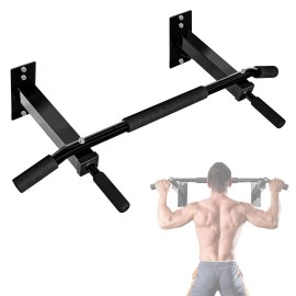 Yes4All Multifunctional Pull Up Bar Wall Mounted Capacity 300 Pounds Black