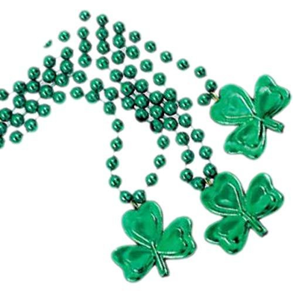 Shamrock Beaded Charm Necklace Pack of 12