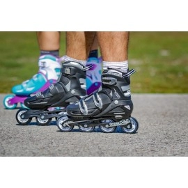 Roller Derby Vtech 500 Inline Skates With Adjustable Sizing For Kids Teens And Adults Large 69 Black