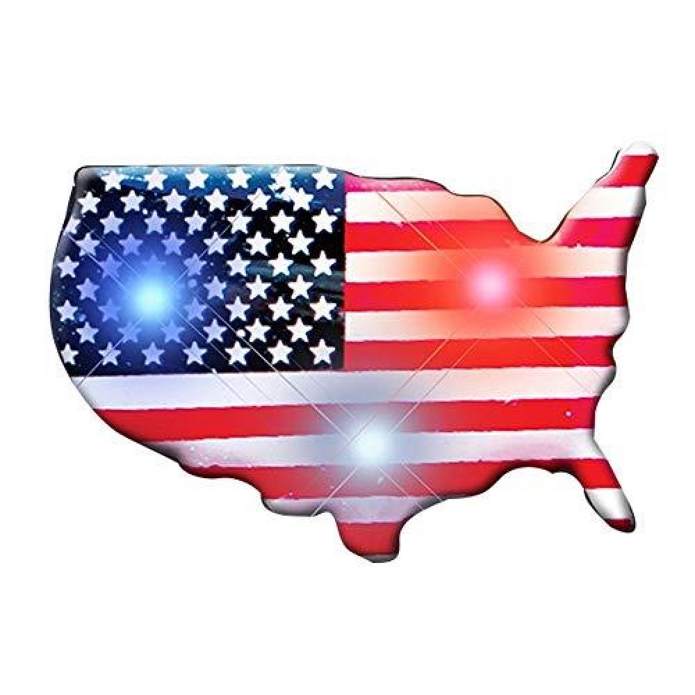 blinkee USA Shape Flag Flashing Body Light Lapel Pins