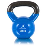 ProsourceFit Vinyl Coated Cast Iron Kettlebells for Full Body Fitness Workouts, Blue, 30LB