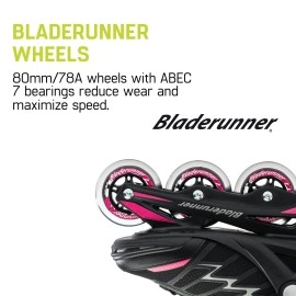 Bladerunner By Rollerblade Advantage Pro Xt Womens Adult Fitness Inline Skate Black And Pink Inline Skates 7