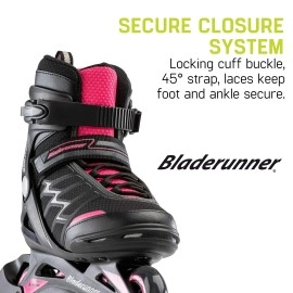 Bladerunner By Rollerblade Advantage Pro Xt Womens Adult Fitness Inline Skate Black And Pink Inline Skates 7