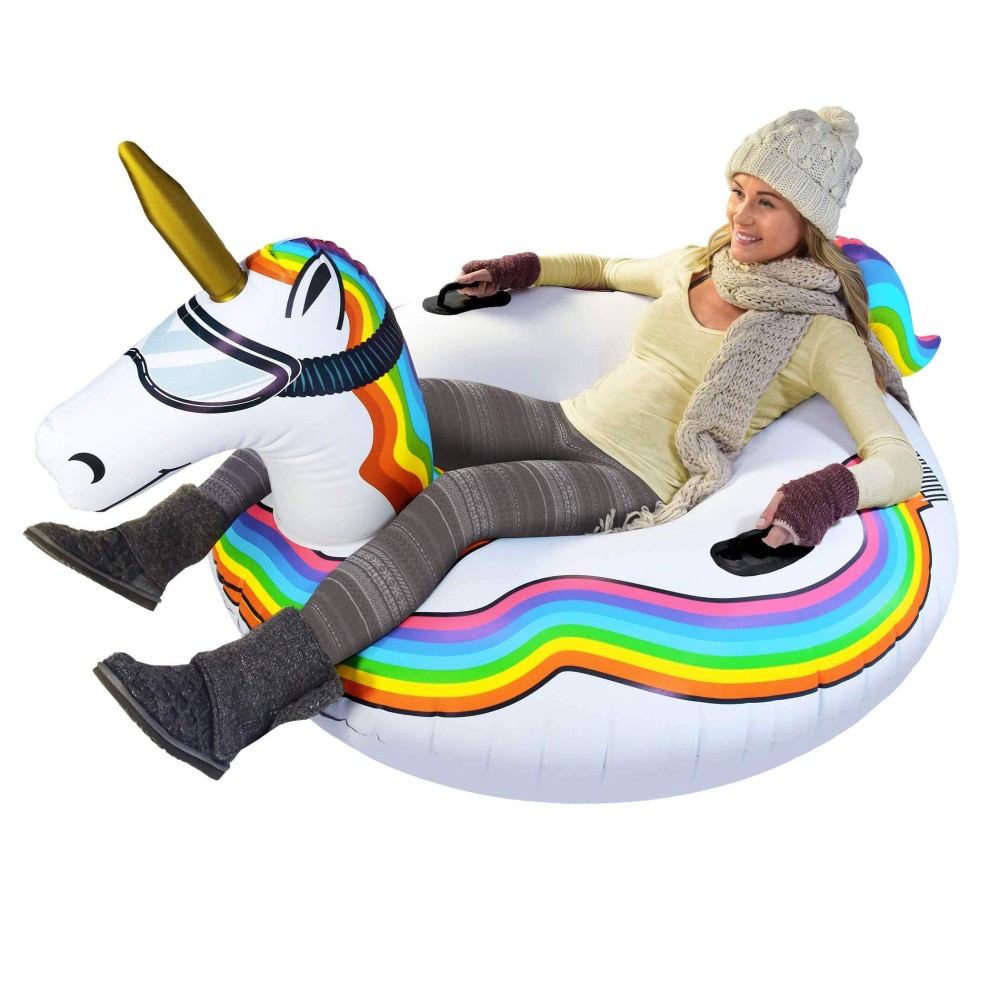 Gofloats Winter Snow Tube Inflatable Sled For Kids And Adults Choose From Unicorn Disneys Frozen Ice Dragon Polar Bear P