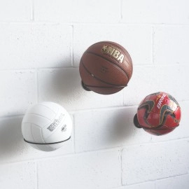 Wallniture Sporta Wall Mounted Ball Storage Sports Ball Holder Rack Display Storage Steel Black