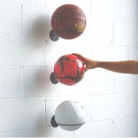 Wallniture Sporta Wall Mounted Ball Storage Sports Ball Holder Rack Display Storage Steel Black