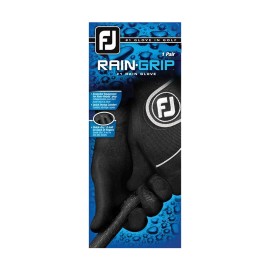 Footjoy Mens Raingrip Pair Golf Glove Black Cadet Mediumlarge Pair