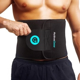 Activegear Waist Trimmer Belt For Stomach And Back Lumbar Support Large 9 X 46 Blue