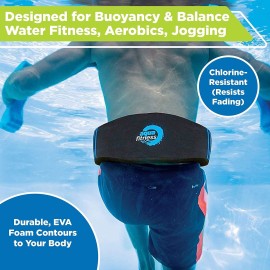 Aqua Fitness Deluxe Flotation Belt Adult Water Aerobics Equipment For Pool Black