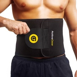 Activegear Waist Trimmer Belt For Stomach And Back Lumbar Support Medium 8 X 42 Yellow