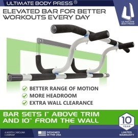 Ultimate Body Press Xl Doorway Pull Up Bar With Elevated Bar Adjustable Width