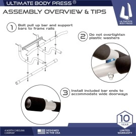 Ultimate Body Press Xl Doorway Pull Up Bar With Elevated Bar Adjustable Width