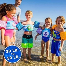Stearns Original Puddle Jumper Kids Life Jacket | Life Vest for Children, Green Fish , 30-50 lb