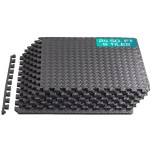 Yes4All Interlocking Exercise Foam Floor Mats For Gym Equipment Eva Tiles 24 Square Feet Black 6 Pcs