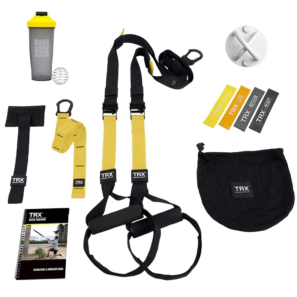 Trx Training Allinone Suspensiontrainer Exercise Equipment Bundle With Xmount Wall Anchor 4 Strengthexercise Bands And Sha