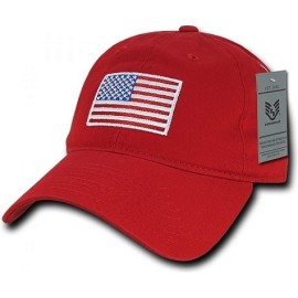Rapid Dominance A03-USA-RED Original USA Flag Relaxed Graphic Cap Red