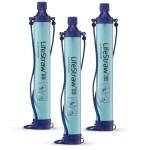 Lifestraw Personal Water Filter For Hiking Camping Travel And Emergency Preparedness 3 Pack Blue