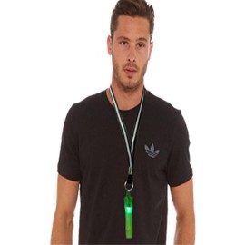 Reflective Lanyard with LED Safety Whistle -Green