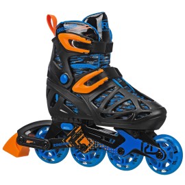 Roller Derby Tracer Boys Adjustable Inline Medium 25 Blackblueorange Tracer