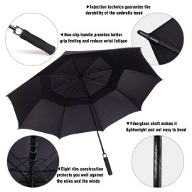 Aceiken Golf Umbrella Windproof Large 62 Inch Double Canopy Vented Automatic Open Extra Large Oversized Sun Protection Ultra