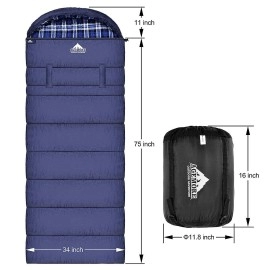 Agemore Cotton Flannel Sleeping Bag Xl For Camping Envelope Sleeping Bags For Adults 91X35 Great For 34 Season Traveling