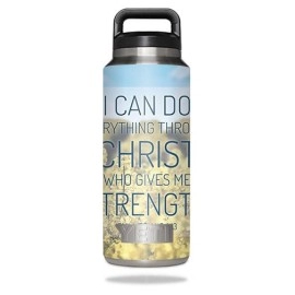 MightySkins YERABOT36-Through Christ Skin for Yeti Rambler 36 oz Bottle - Through Christ