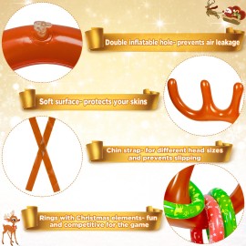 Hapdoop 24 Players Inflatable Reindeer Antler Ring Toss Game For Christmas Party Game Rules Included 2 Antlers 10 Rings