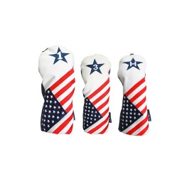 Usa 1 3 H Golf Headcover Patriot Vintage Retro Patriotic Driver Fairway Wood Hybrid Head Cover