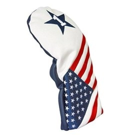 Usa 1 3 H Golf Headcover Patriot Vintage Retro Patriotic Driver Fairway Wood Hybrid Head Cover