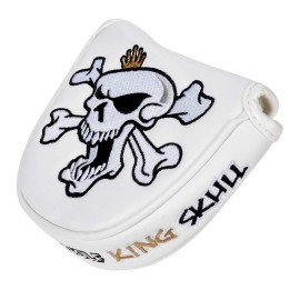 Cnc Golf King Skull White Mallet Putter Cover Headcover For Scotty Cameron Taylormade Odyssey 2Ball