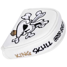 Cnc Golf King Skull White Mallet Putter Cover Headcover For Scotty Cameron Taylormade Odyssey 2Ball