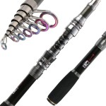 Sougayilang Telescopic Fishing Rod Carbon Fiber Travel Portable Spinning Fishing Pole For Boat Saltwater And Freshwater Fishing