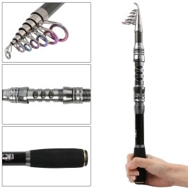 Sougayilang Telescopic Fishing Rod Carbon Fiber Travel Portable Spinning Fishing Pole For Boat Saltwater And Freshwater Fishing