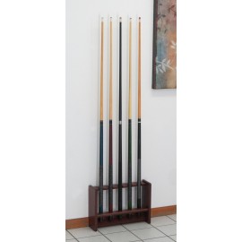 Wooden Mallet Pool Cue Rack, 5 Cue, Mahogany