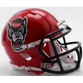 North Carolina State Wolfpack Helmet Riddell Replica Mini Speed Style Red Tuffy Design - Special Order