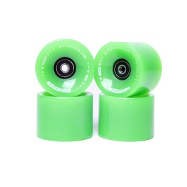 FREEDARE 70mm Longboard Wheels with ABEC-7 Bearings and Spacers(Green,Set of 4)