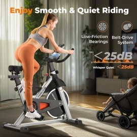 Yosuda Indoor Cycling Bike Stationary Cycle Bike With Ipad Mount Comfortable Seat Cushion Gray