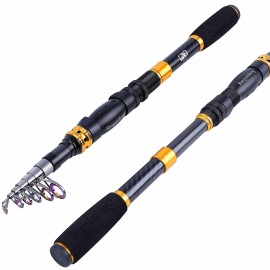 Sougayilang Telescopic Fishing Rod 24 Ton Carbon Fiber Ultralight Fishing Pole With Cnc Reel Seat Portable Retractable Handle