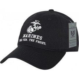 RapidDominance S78-MAR-BLK Marines Relaxed Cotton Cap Black