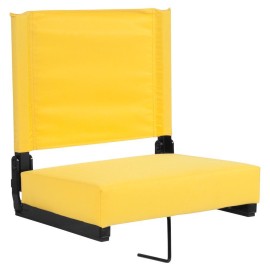 Grandstand Comfort Seats by Flash with 500 LB. Weight Capacity Lightweight Aluminum Frame and Ultra-Padded Seat in Yellow