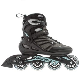 Rollerblade Zetrablade Womens Adult Fitness Inline Skate Black And Light Blue Performance Inline Skates