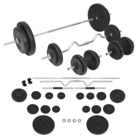 vidaXL Barbell and Dumbbell Set 198.4 lb