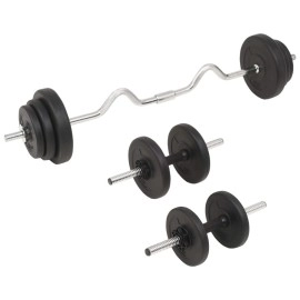 vidaXL Barbell and Dumbbell Set 66.1 lb